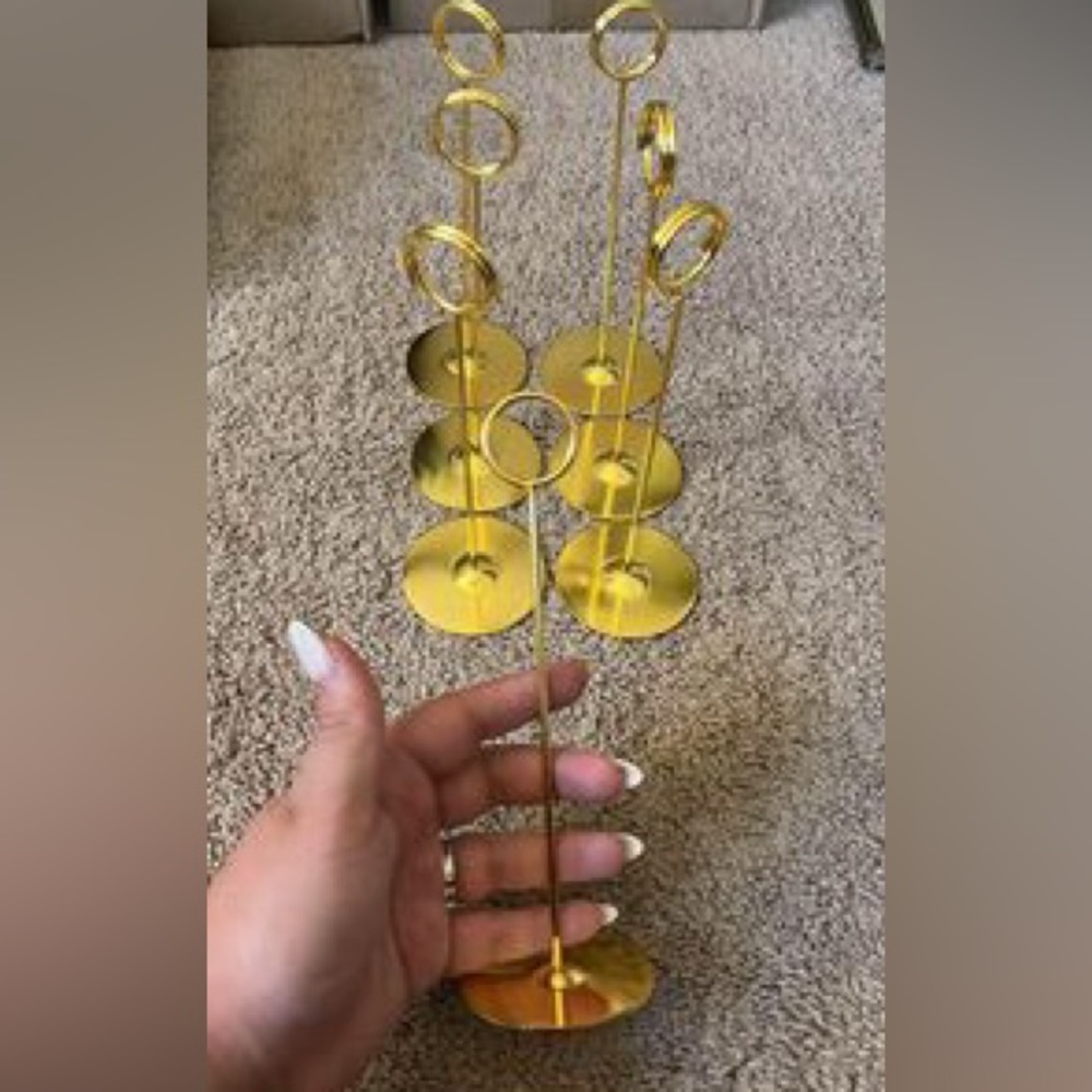 8 Gold Place Card/Table Number Holders